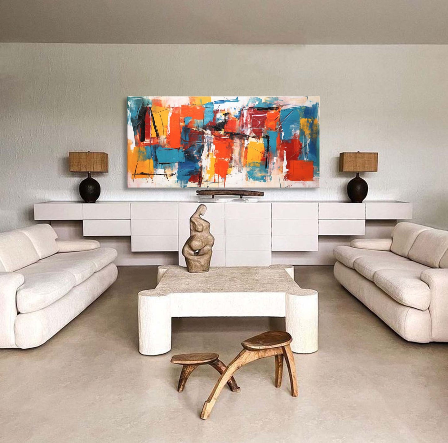 Urban Pulse - Large Abstract Horizontal Art, Contemporary Painting