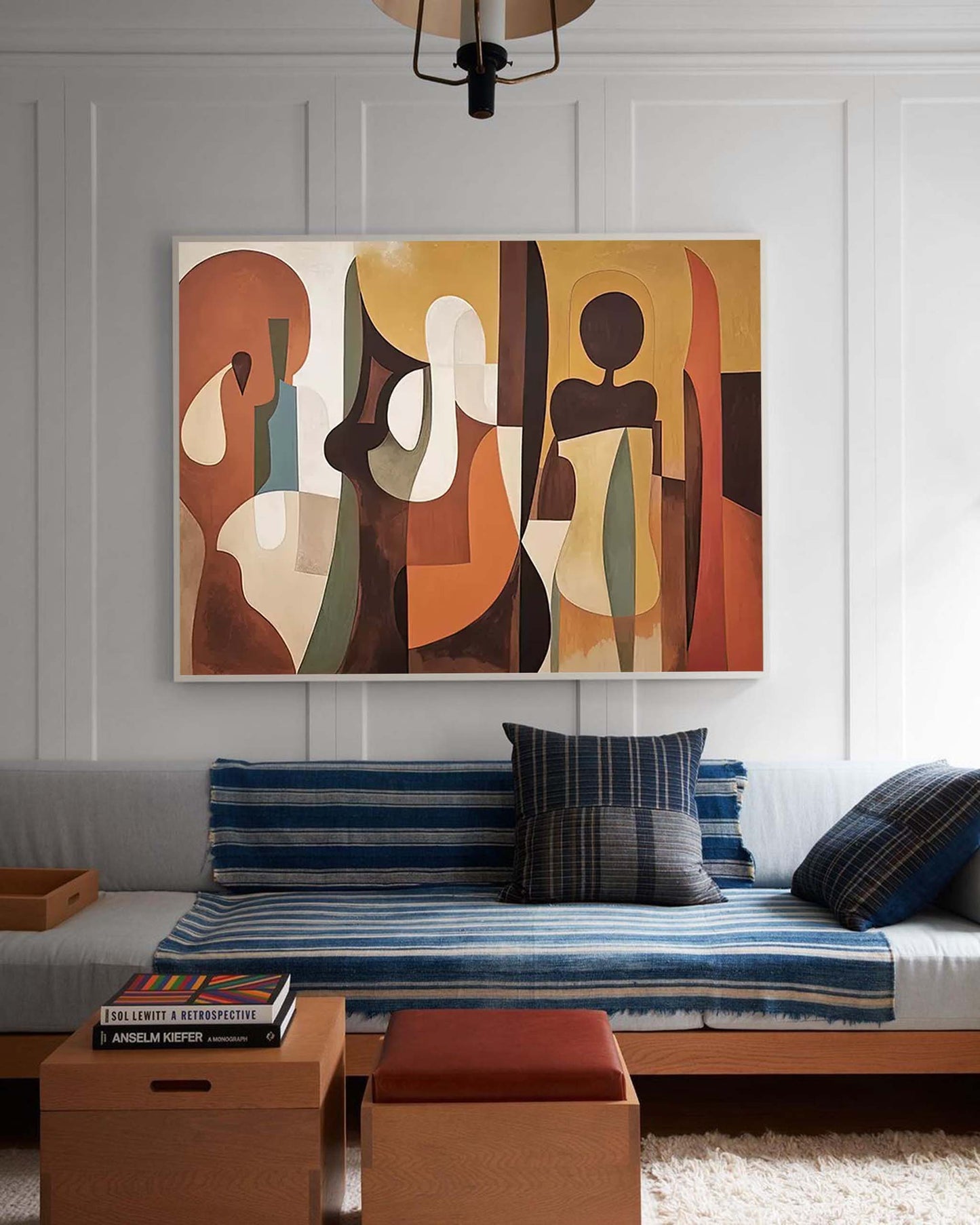 The Gathering - Figurative Abstract African Wall Art in Earth Tones