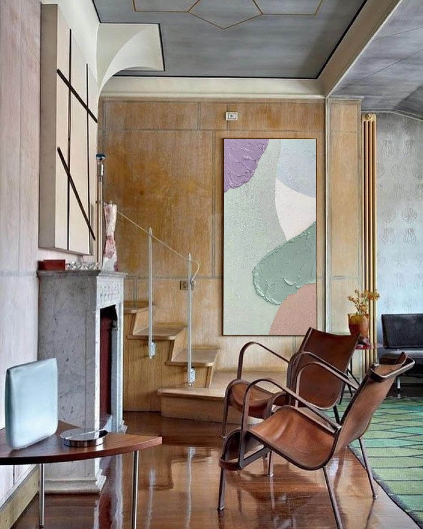 Serene Forms - Textured Purple Abstract Painting, Minimalist Wall Art