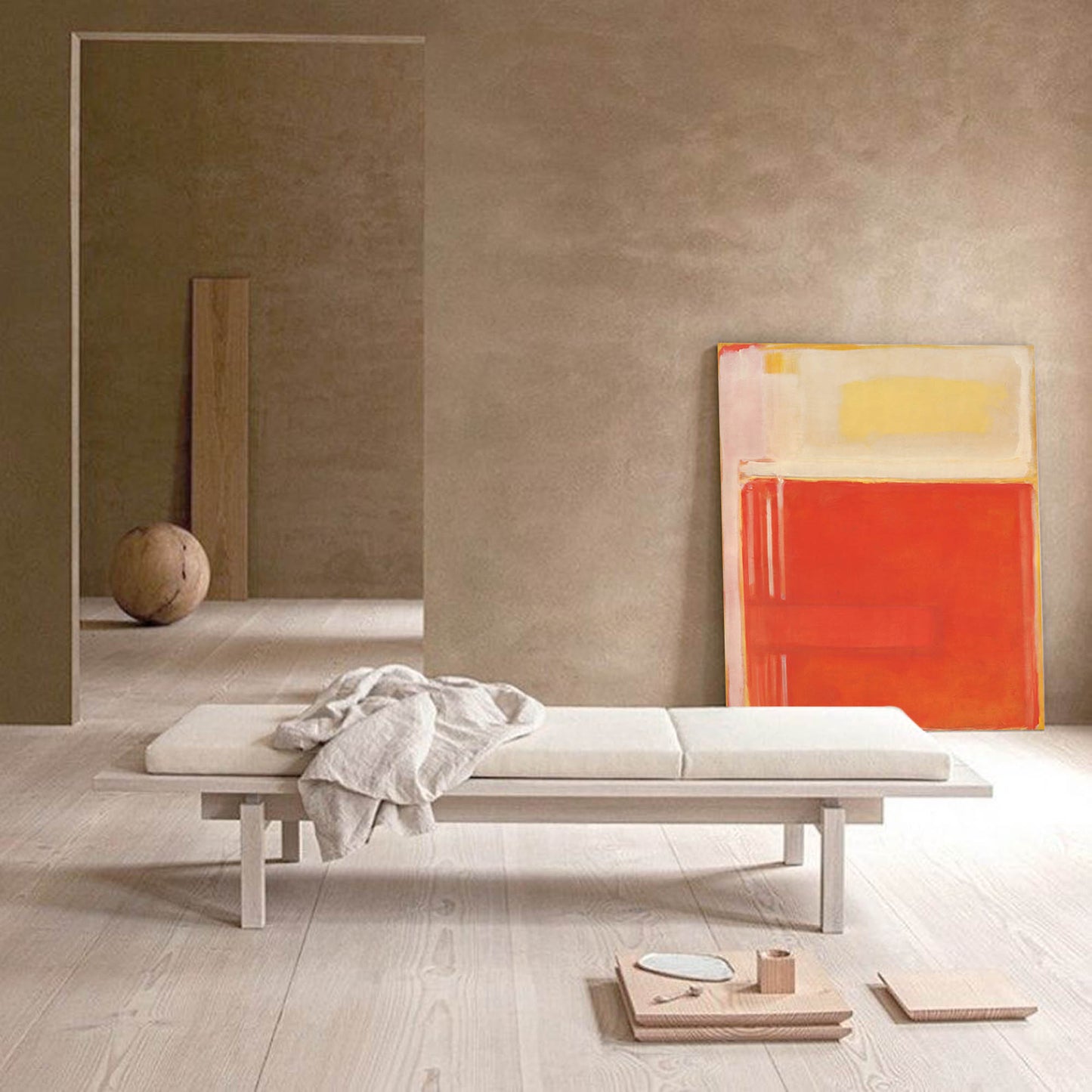 Red Field - Red Abstract Painting Modern Color Field Canvas Art