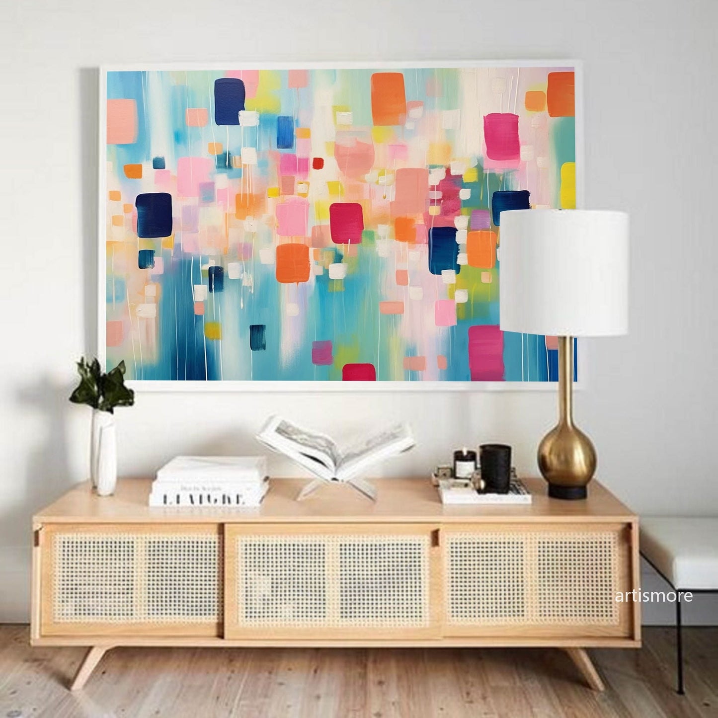 Digital Rain - Colorful Abstract Paintings on Canvas