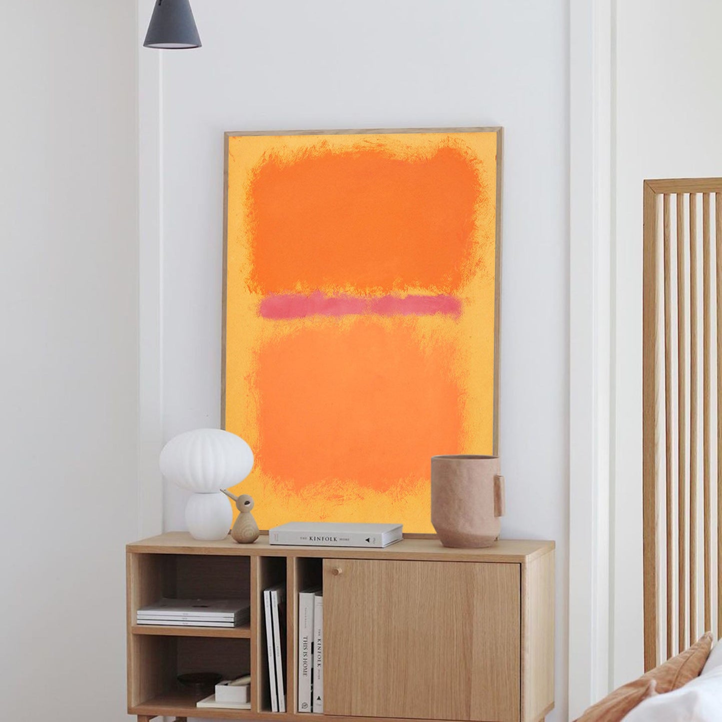 Radiant Fields - Minimalist Painting Orange and Pink Abstract
